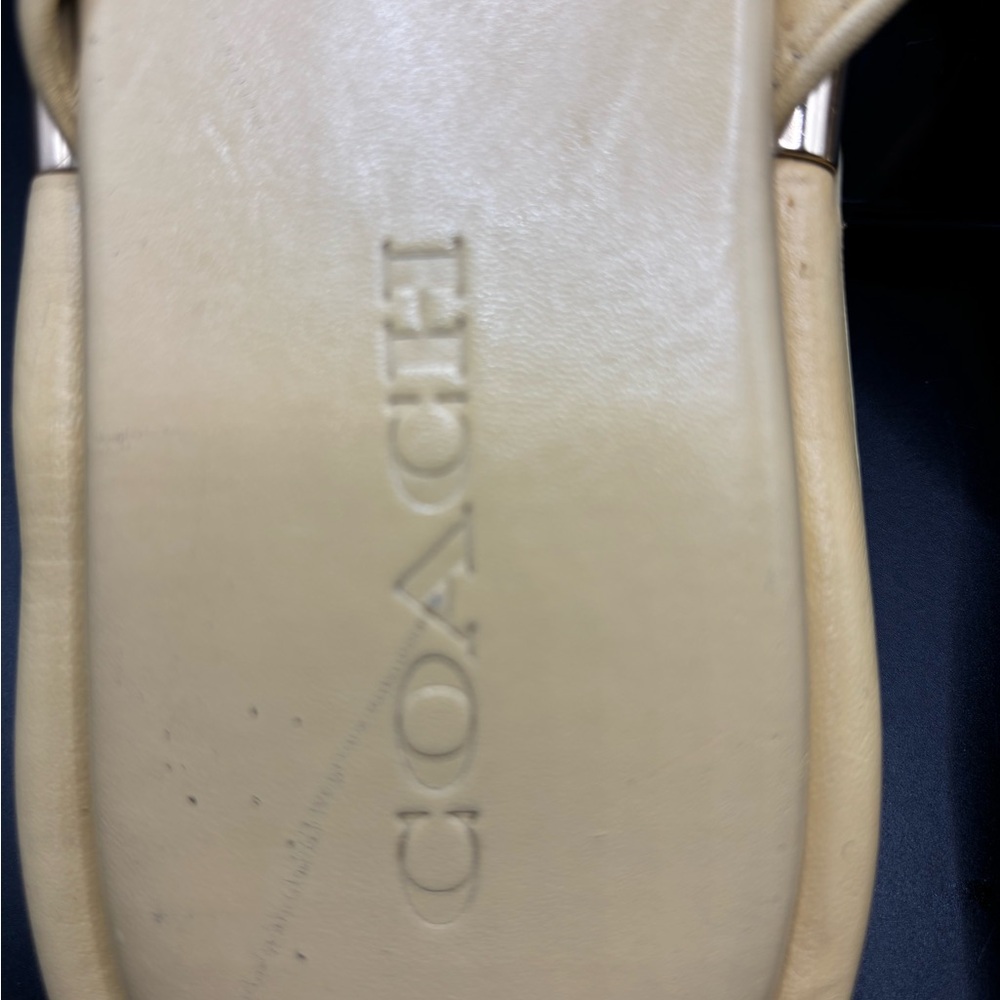Coach Women's Tan Leather Knot Sandals - Picture 2 of 5